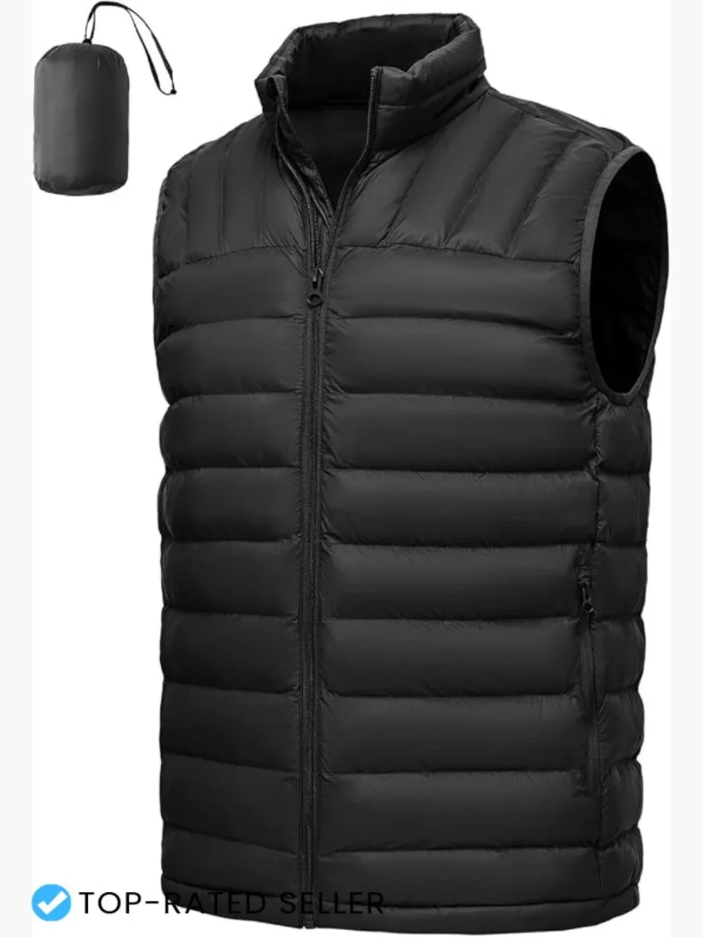 Men's Packable Puffer Vest Lightweight Insulated Quilted Zip Up Sleeveless